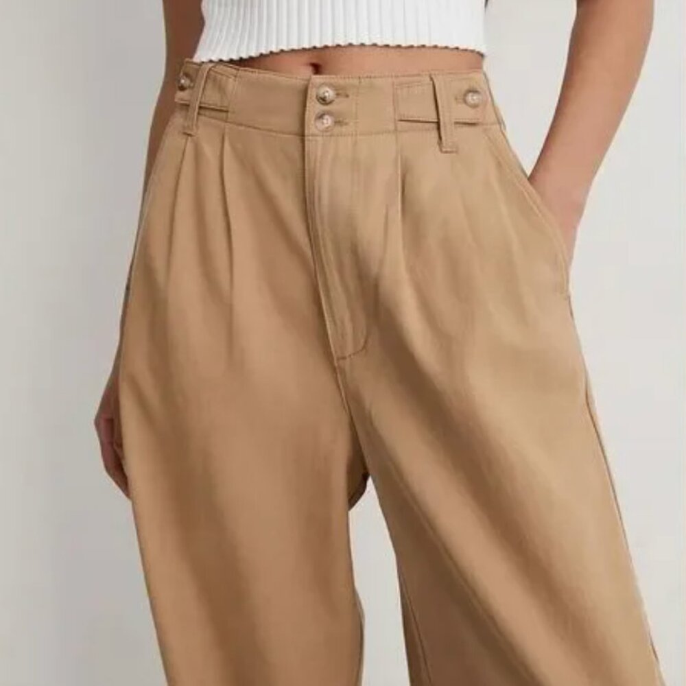 Madewell The Harlow Wide Leg Pants in Seed Khaki